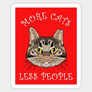 More Cats Less People Sticker